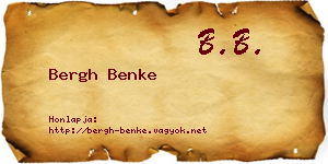 Bergh Benke névjegykártya
